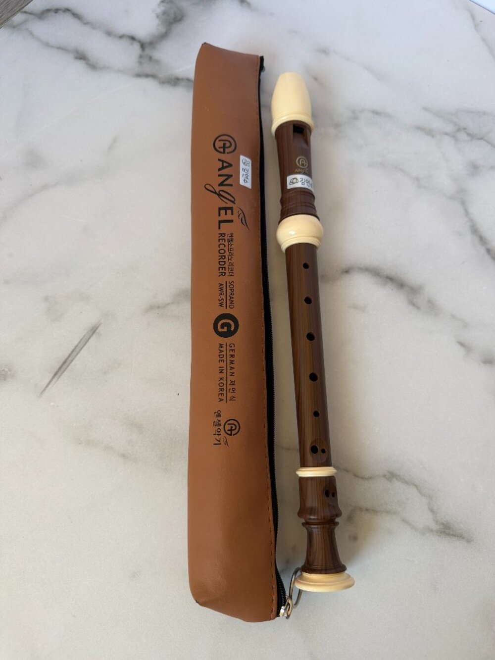 Angel AWR-SW Soprano Recorder Rosewood Finish Made in Korea w/ Case